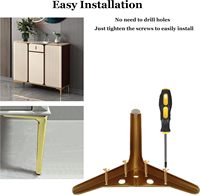 4-Zoll Gebürstete Goldene Möbelbeine, Moderne Möbelfüße aus Metall für Schrank, Sofa, Couch, Stuhl und Bett