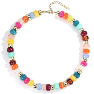 Collar llamativo para mujer, joyería de moda en capas, regalo, collar de cuentas de resina coloridas, estilo bohemio - Product Image 2