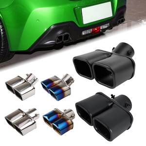 2.5-inch Double Tube <b>square</b> Tailpipe Throat Automotive Exhaust Stainless Steel Tailpipe Throat Accessories - Product Image 1