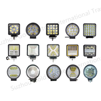 Lampe de travail LED ronde universelle pour voiture, camion, SUV, tout-terrain, 27W, 12V, 24V