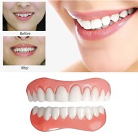 Appareil dentaire en silicone réaliste Smile, multi-usages, accessoire de photographie, dents décoratives, bandelettes blanchissantes