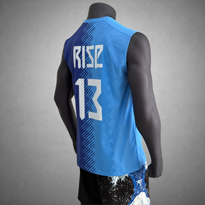 Chaleco Deportivo para Hombre, Impresión Azul Odm, Secado Rápido, Transpirable, Jersey de Voleibol sin Mangas, Uniformes de Equipo Económicos - Product Image 4