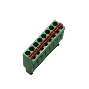 Carcasa de plástico verde con paso de 3,5 Mm, Conector de bloque de terminal hembra sin tornillo, terminal de contacto equivalente, producto en oferta