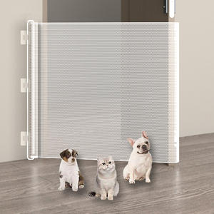 Barrière rétractable pour animaux de compagnie sans perçage, cloison de porte d'escalier, barrière anti-évasion pour chats pliable, pour petits chiens, barrière pour chats en plastique solide - Product Image 1