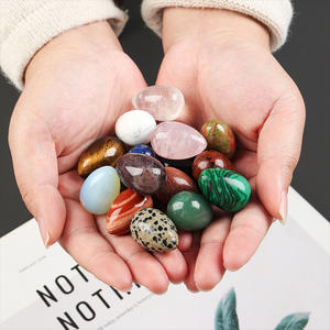 Uovo in Pietra di Cristallo Naturale Agata Lucida Quarzo Ossidiana Minerale Gioielleria Transfer Decorazione per la Casa Artigianato Curativo Regalo Fai-da-Te Giocattolo - Product Image 6