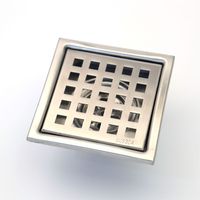 Carré moderne 4x4 réglable en ABS Base piège à eau filtre à noyau attrape-cheveux Anti-odeur Anti-colmatage en acier inoxydable siphon de sol