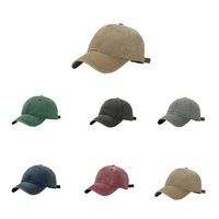 Casquette Dad Hat en coton délavé, couleur unie, 6 panneaux, visière incurvée, réglable, broderie personnalisée, OEM, vente en gros, directement de l'usine
