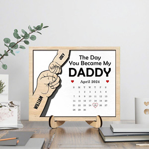 Cadeau commémoratif en bois pour la fête des pères : « Le jour où j'ai devenu père de votre enfant » – Cadeau souvenir pour papa - Product Image 6