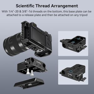 Placa Base para Cámara SmallRig con Abrazadera para Riel LWS de 15 mm, Placa Base para Sony A6500 <span class=keywords><strong>A6600</strong></span> A6300, para <span class=keywords><strong>Canon</strong></span> R5 R6, para Sony A7SIII - Product Image 4