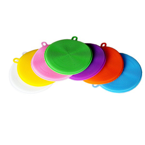 Silicone Kitchen Dish Cloth Round Non Slip Coaster Cleaning Pad For Pots Pans Bowls - Product Image 5