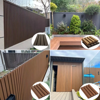 Paneles Decorativos Modernos de WPC para Paredes Exteriores, Panel de Madera Impermeable con Función Ignífuga para Revestimiento de Paredes Exteriores