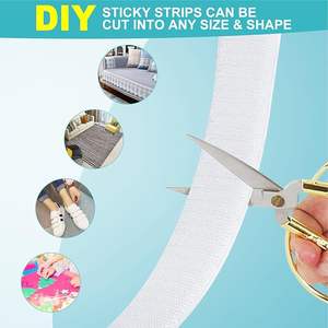 Tùy chỉnh đa mục đích màu đen hoặc trắng móc và vòng lặp băng dính trở lại tự dính Nylon Móc & vòng lặp cuộn - Product Image 6