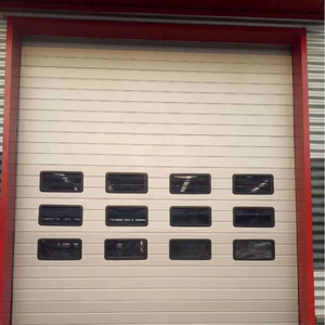Porte industrielle <span class=keywords><strong>sur</strong></span>élevée en acier galvanisé robuste, résistante aux ouragans, à économie d'énergie, pour usine, avec fenêtres - Product Image 1