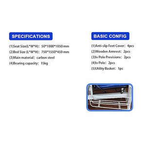 เก้าอี้เอนนอนสำหรับทำไตล้างเลือดเคลื่อนที่ พร้อมราวแขวนน้ำเกลือสำหรับผู้ป่วย - Product Image 3