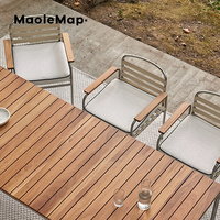 Ensemble table et chaises d'extérieur Mobilier de jardin de luxe Balcon Bistro pour restaurant Hôtel rustique Plage Piscine Fauteuils avec accoudoirs