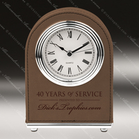 Gravé En Cuir Horloge de Bureau En Cuir Brut Or Visage Cadeau Prix