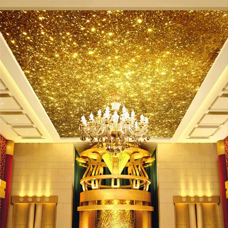 Komnni tùy chỉnh Vàng Trần bức tranh tường hình nền vàng hạt trần thiết kế nghệ thuật trang trí nội thất phòng khách Trần hình nền