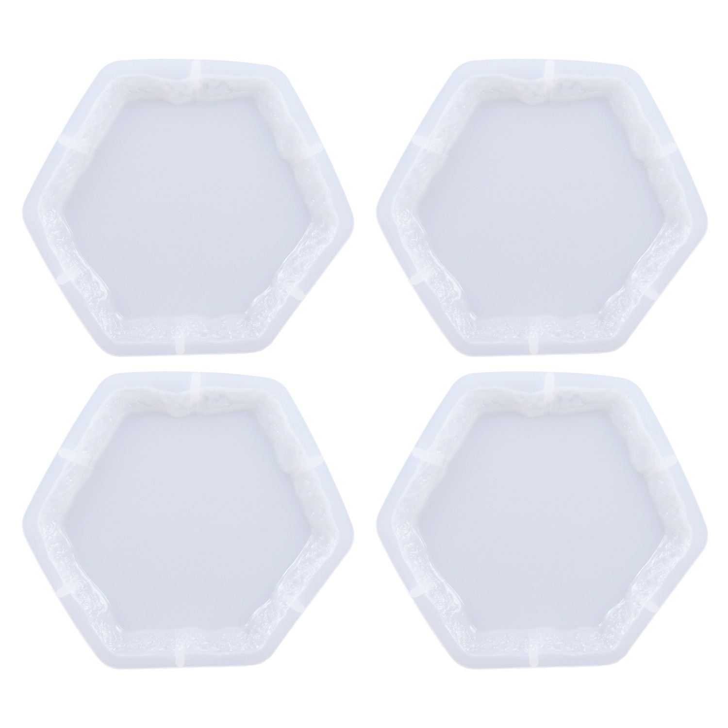 blanco 4 piezas hexagonales