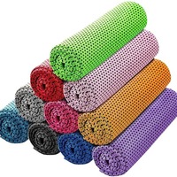 Serviette rafraîchissante pour le sport avec pochette étanche, en microfibre, séchage rapide et absorbante, plusieurs couleurs, design à suspendre autour du cou