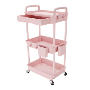 Chariot de rangement multi-usages à 3 niveaux avec tiroir, OEM/ODM, pour panneaux perforés, idéal pour le bricolage - Product Image 1