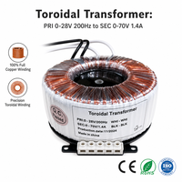 Transformateur toroïdal 220V 50/60Hz, transformateur de puissance toroïdal à fil de cuivre, transformateur annulaire pour alimentation d'amplificateur audio