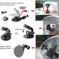 Support de fixation par ventouse pour caméra de voiture, idéal pour enregistreur de conduite, vlogging de voyage, support de pare-brise réglable à 180 degrés