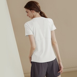 Wholesale Women's Yoga Top Short Sleeve Breathable Mesh <b>Back</b> Workout Shirt Quick Dry Activewear Running Plus Size Sports <b>T</b>-shirt - Product Image 4