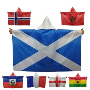 Cape drapeau du monde 3x5 pieds avec capuche, boucles de pouce cousues, en polyester imprimé, pour supporter le football écossais - Product Image 1