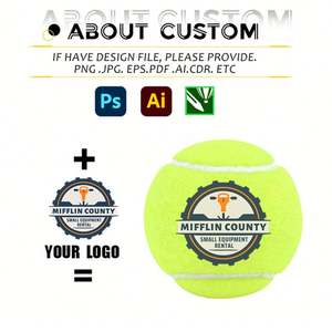 Balles de tennis personnalisées avec logo pour l'entraînement et la pratique - Balles professionnelles durables pour le court, la plage, la pratique du lancer, jouets pour animaux de compagnie avec votre marque - Product Image 2