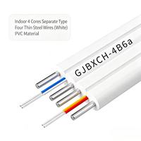 Cable de Fibra Óptica Aéreo FTTH de 4 Hilos Monomodo G657A/G652D LSZH/PVC con Membra de Refuerzo, 2km, 1260-1620nm, Temperatura de Operación -10~+40C