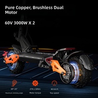 Trottinette électrique pliable en alliage d'aluminium à double moteur 6000W avec batterie au lithium, capacité de 150 kg, longue portée, mobilité tout-terrain