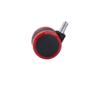 Roulettes de mobilier à anneau de fixation 11*22 avec roue en PU de 2,5 pouces (60 mm) pour chaise de bureau, couleur noire