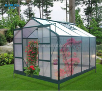 Serres de jardin commerciales en polycarbonate à structure métallique en acier de petite taille et à faible coût