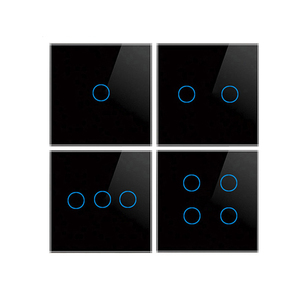Interruptor de Pared Táctil Inteligente WiFi de 1, 2, 3 o 4 Botones, de Vidrio Templado Negro, Estándar Estadounidense 118, Sin Neutro, Compatible con Smart Life - Product Image 1