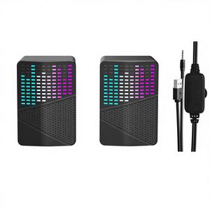 Haut-parleurs pour ordinateur portable/<span class=keywords><strong>PC</strong></span>, prix d'usine, 2.0 USB filaire, jeu portable, léger, lumineux, double canal, lumière arc-en-ciel - Product Image 4