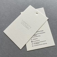 Etiquetas de Papel Texturizado de Algodón de 600g Personalizadas con Logotipo en Lámina Plateada, Etiquetas de Lujo con Estampado en Caliente, Etiquetas Gruesas para Ropa