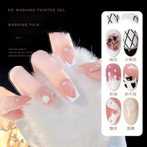 5G saturé sans lingette dessin peinture Gel UV blanc noir <span class=keywords><strong>Nail</strong></span> <span class=keywords><strong>Art</strong></span> vernis <span class=keywords><strong>manucure</strong></span> 3D Relief colle frottant miroir magique poudre - Product Image 3