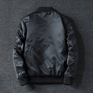 Giacca Bomber Casual da Uomo Stile Americano con Colletto Rialzato, Primavera Autunno, Taglie Forti, in 100% Poliestere Pettinato - Product Image 2
