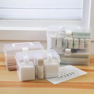 Boîte de rangement transparente pour maquillage Herborist avec poignée, capacité de 0L à 5L, boîte de rangement de bureau pour cosmétiques et articles de toilette - Product Image 3