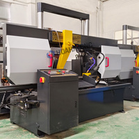 Scie à ruban horizontale à double colonne entièrement automatique GZ4250 pour la découpe des métaux avec moteur de 5,5 kW, tensionnement manuel, CNC
