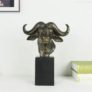 Custom Retro Decor Bull Geit Paard Sika Herten Collection Dier Standbeeld Schimmel Bronzen Sculptuur Art Metal Ambachten Gift