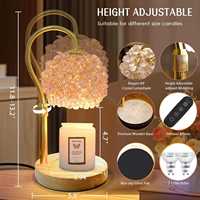 Lampe chauffe-cire électrique en forme de dôme exquis avec abat-jour en cristal diamanté, pour table, décoration intérieure, chambre à coucher