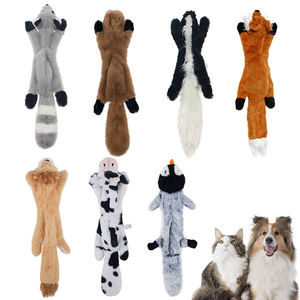 Juguete masticable de felpa duradero para perros, sin relleno, juguetes chirriantes para mascotas, juguetes con forma de animales lindos para cachorros, resistente a mordidas, interactivos, para limpieza de dientes - Product Image 1