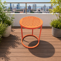 Nouvelle arrivée, table basse et table d'appoint en aluminium perforé, durable et légère, pour hôtel et villa