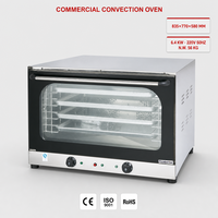 Four à convection électrique commercial à double ventilateur, fonction vapeur, en acier inoxydable, avec circulation d'air chaud, pour boulangerie