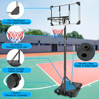 Juncheng Nouveau Panier de Basket sur Pied 28'' avec Panneau en PC pour Enfants et Adultes, Utilisation Intérieure et Extérieure