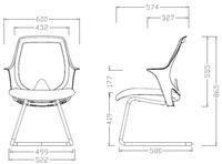 Chaise de conférence cantilever moderne en tissu maillé avec accoudoirs fixes, support lombaire, cadre en acier blanc, pour invités, visiteurs, écoles et bureaux