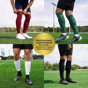Manchons de compression pour mollets de <span class=keywords><strong>football</strong></span> personnalisés en gros, manchons de jambe de <span class=keywords><strong>football</strong></span> prédécoupés pour hommes - Product Image 2