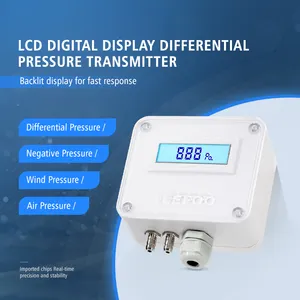LEFOO เครื่องส่งสัญญาณความดันแตกต่างของการออกของอากาศแบบอะนาล็อก LCD RS485 ตัวรับความดันแตกต่างต่ําพร้อมการแสดง