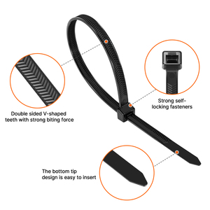 روابط كابلات نايلون 4.8*300 مم على شكل V مع أسنان ذاتية القفل، متينة وقوية بقوة شد تصل إلى 120 رطل - Product Image 4